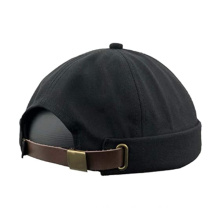 Men Unisex Skullcap Sailor Cap Landlord Hat Beanie Rolled Cuff Retro Brimless Hat